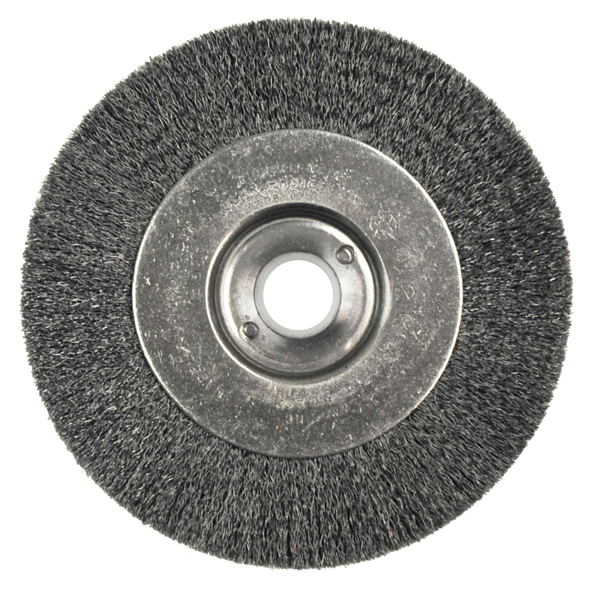 4" Cepillo Circular de Alambre Ondulado, Cara Angosta, .006", 5/8"-1/2"