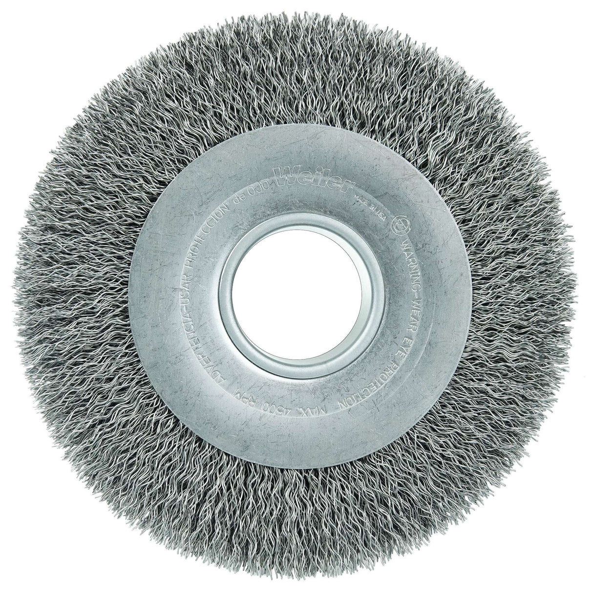8" Cepillo Circular de Alambre Ondulado, Cara Ancha, .014", 2" Weiler
