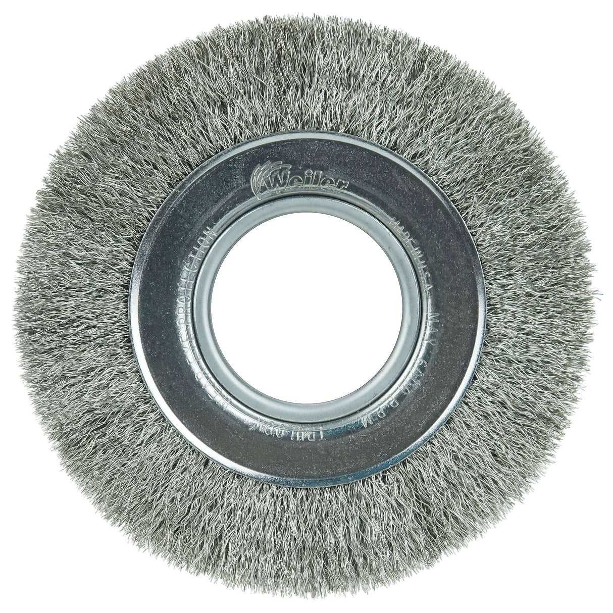 6" Cepillo Circular de Alambre Ondulado, Cara Media, .0104" Inox, 2" Weiler