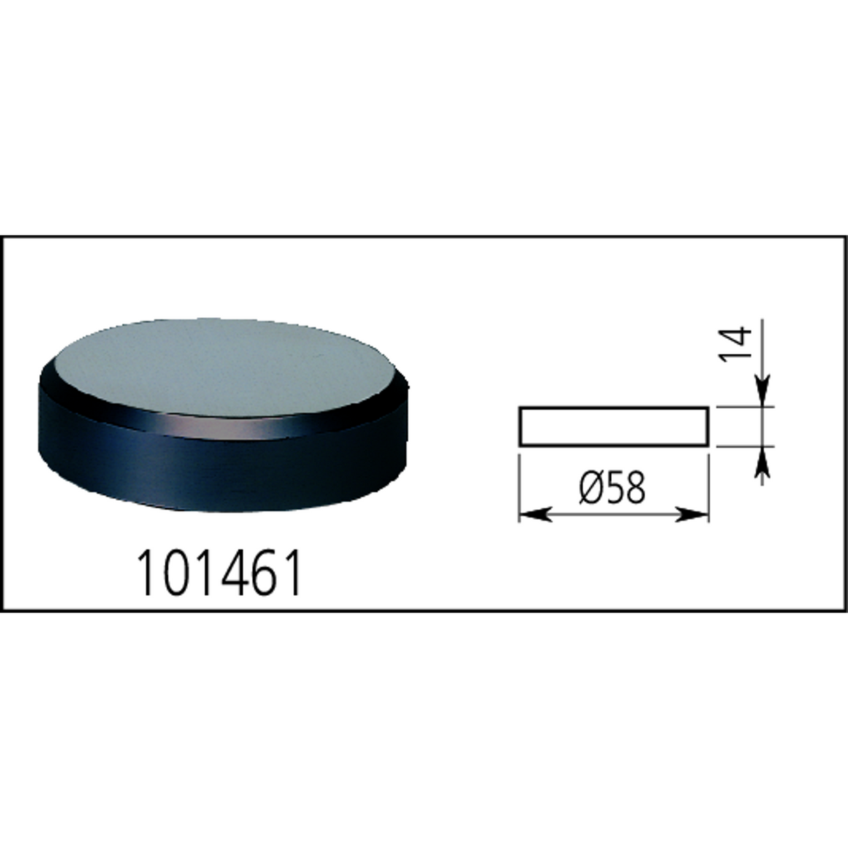Base de comparación con base de acero D=58mm, Mesa plana Mitutoyo