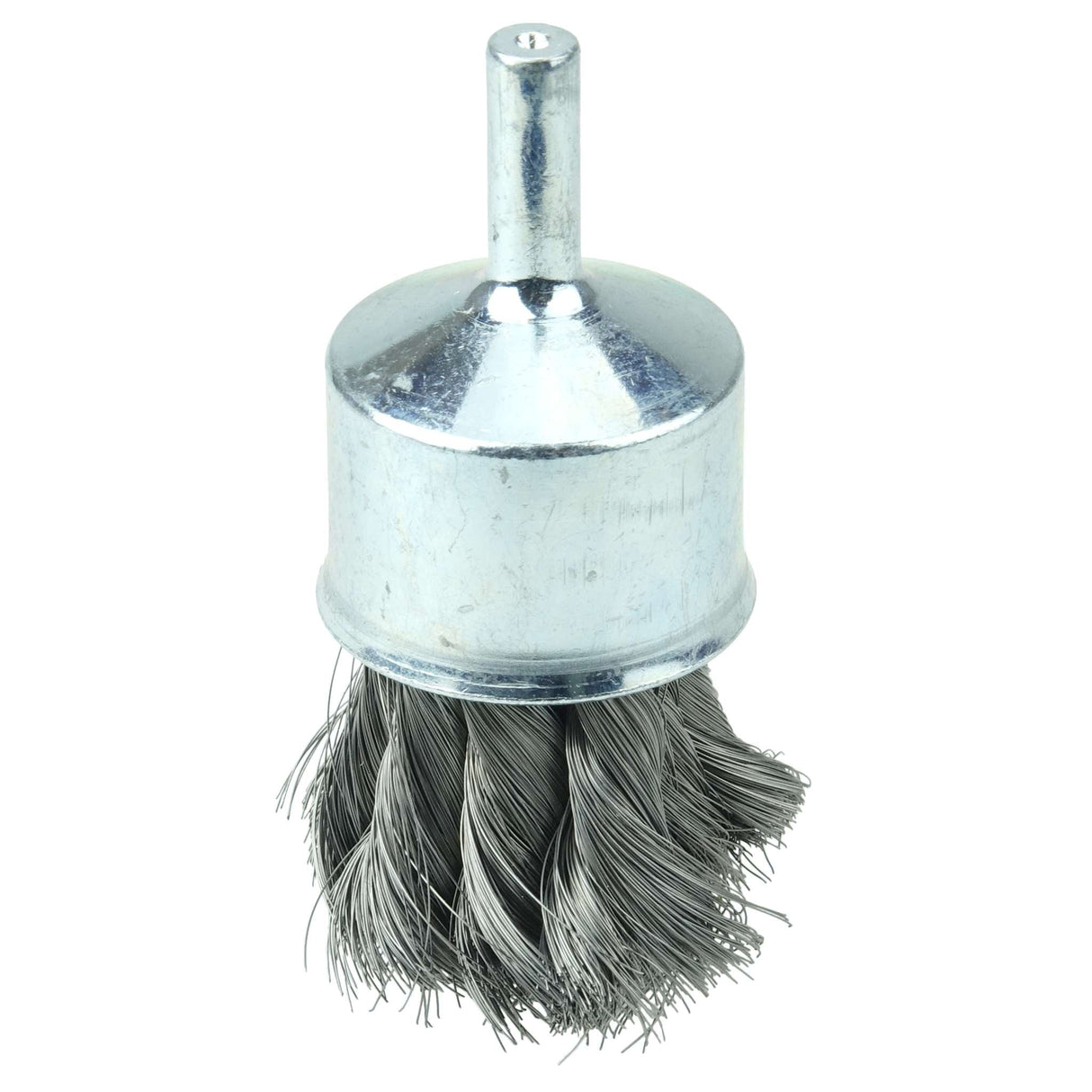 1-1/8" Cepillo de Punta con Vástago de Alambre Trenzado Copa Abierta, .0118" Weiler