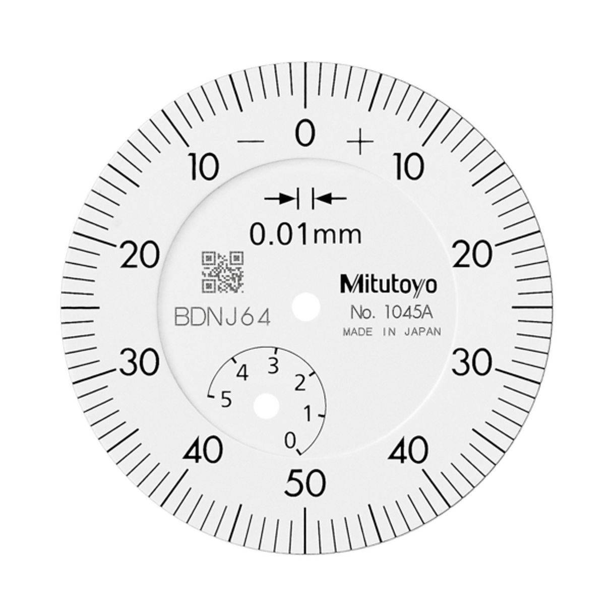 Indicador de carátula, tapa plana, Tipo ISO 5mm, 0,01mm