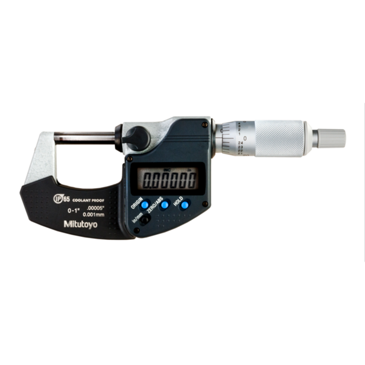Micrómetro digital IP65, pulg/mm 0-1 pulg,sin salida Mitutoyo