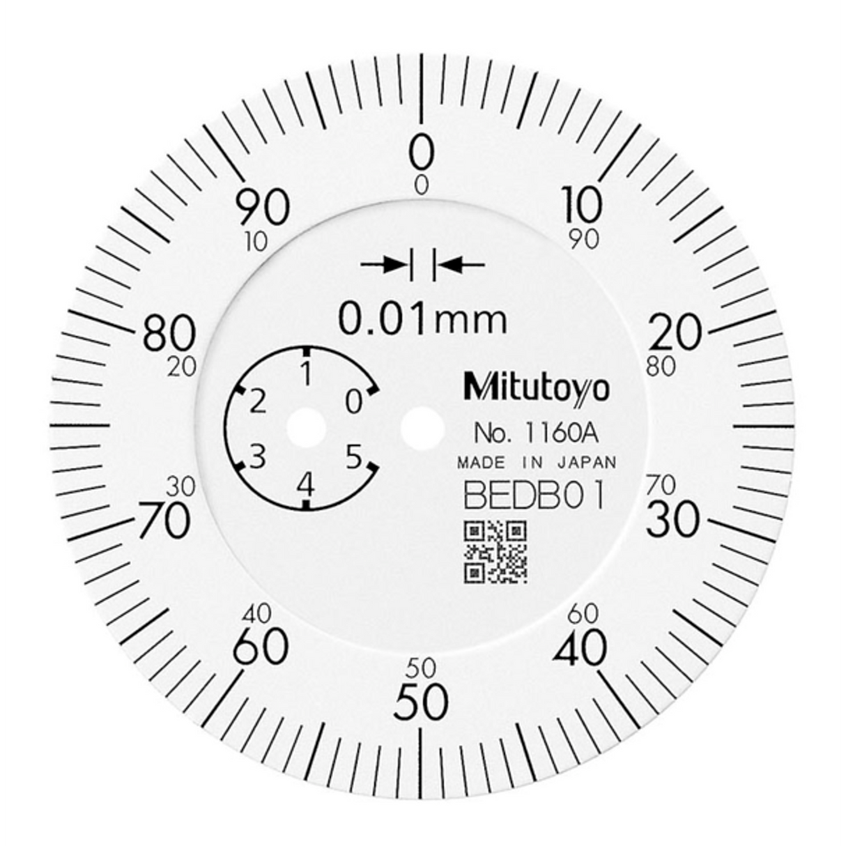 Indicador de carátula, tipo vástago posterior, tipo ISO, 5mm, 0,01mm Mitutoyo
