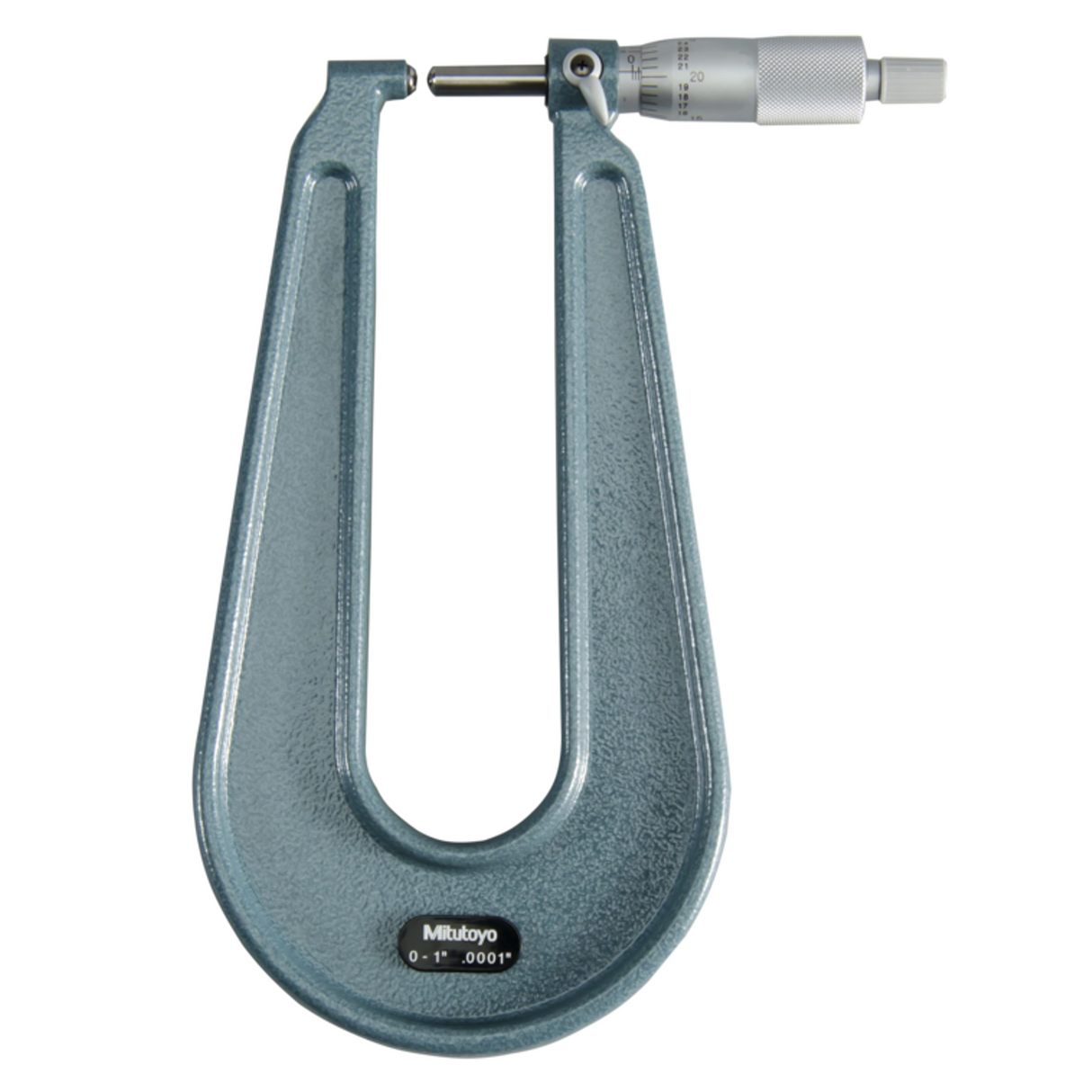 Micrómetro para lámina metálica 0-1 pulg, tope/husillo esférico, garganta de 6 pulg