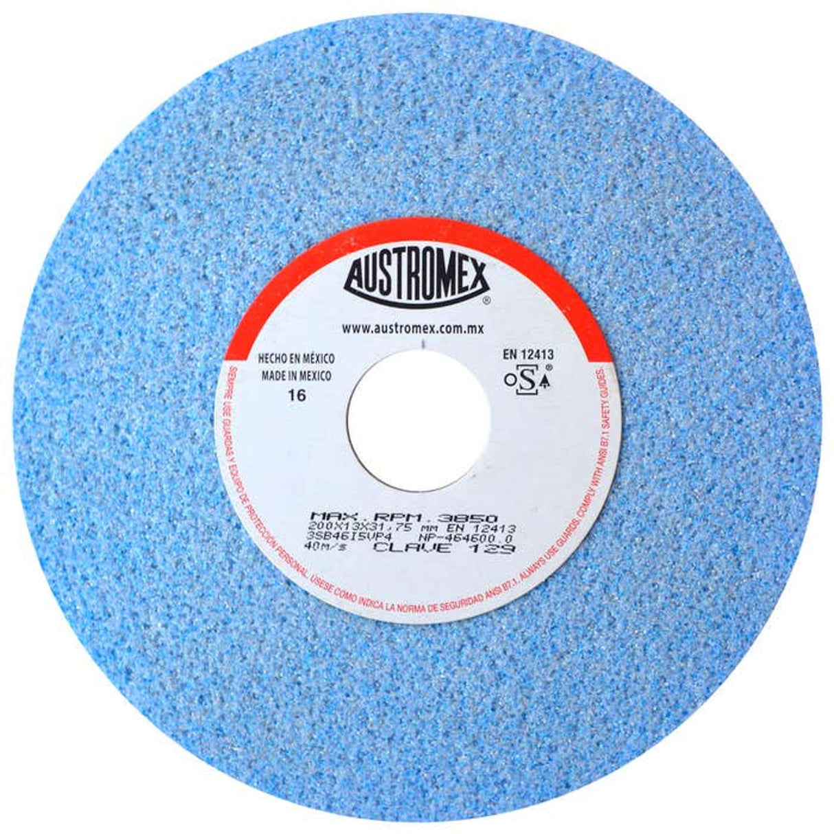 Rueda abrasiva para rectificado de tipo 1, 8 pulg X 1/2 pulg X 1-1/4 pulg de grano 46