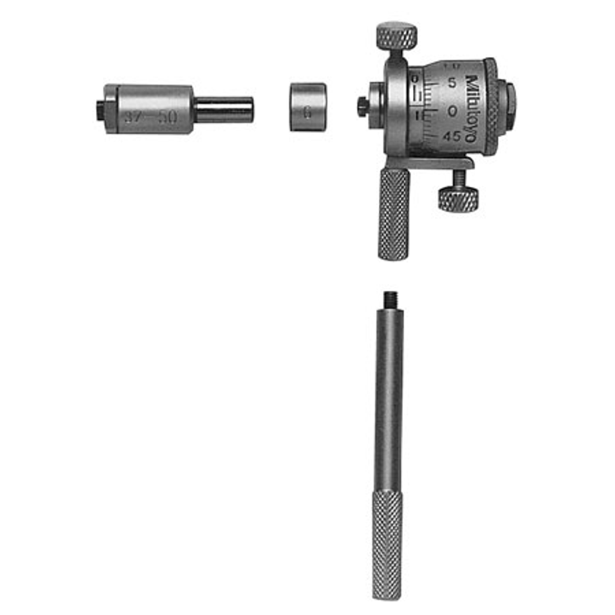 Micrómetro de interiores, Varilla intercambiable 25-50mm, con 2 varillas, Superficie de medición endurecida