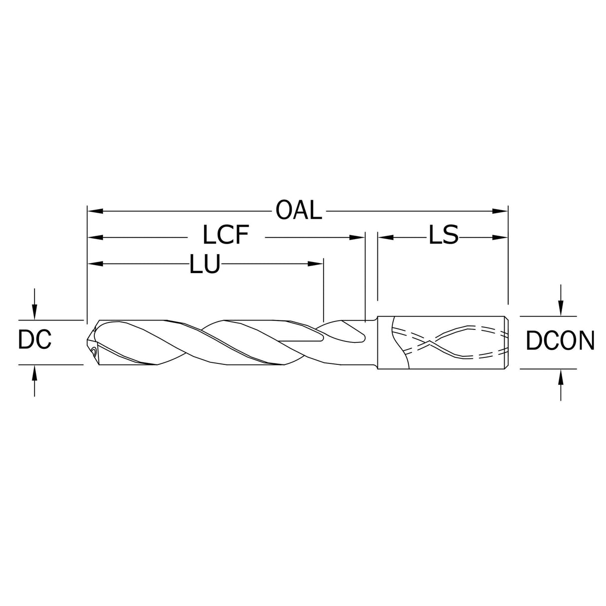 Broca de Alto Rendimiento Diám. 14.00mm, 2 Flautas, Recubriemiento de Ti-NAMITE-A (AlTiN) SGS
