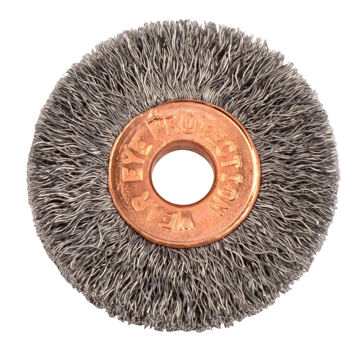 1-1/4" Cepillo Circular de Alambre Ondulado, Diámetro Pequeño, .006", 1/4" Weiler