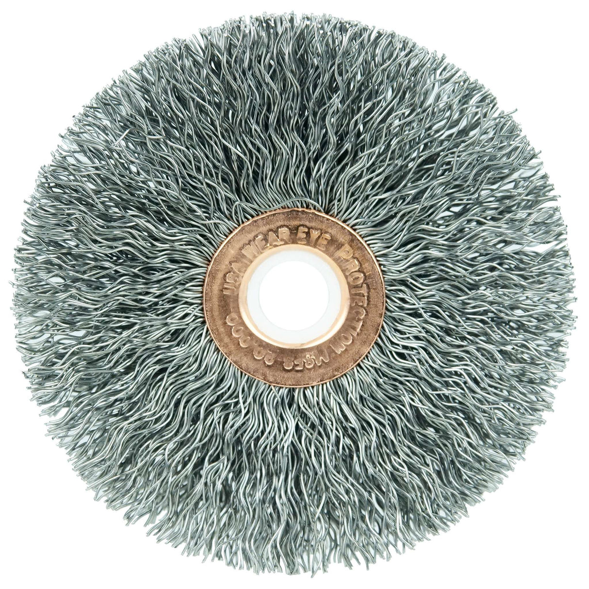 3" Cepillo Circular de Alambre Ondulado, Diámetro Pequeño, .014" , 1/2"-3/8" Weiler