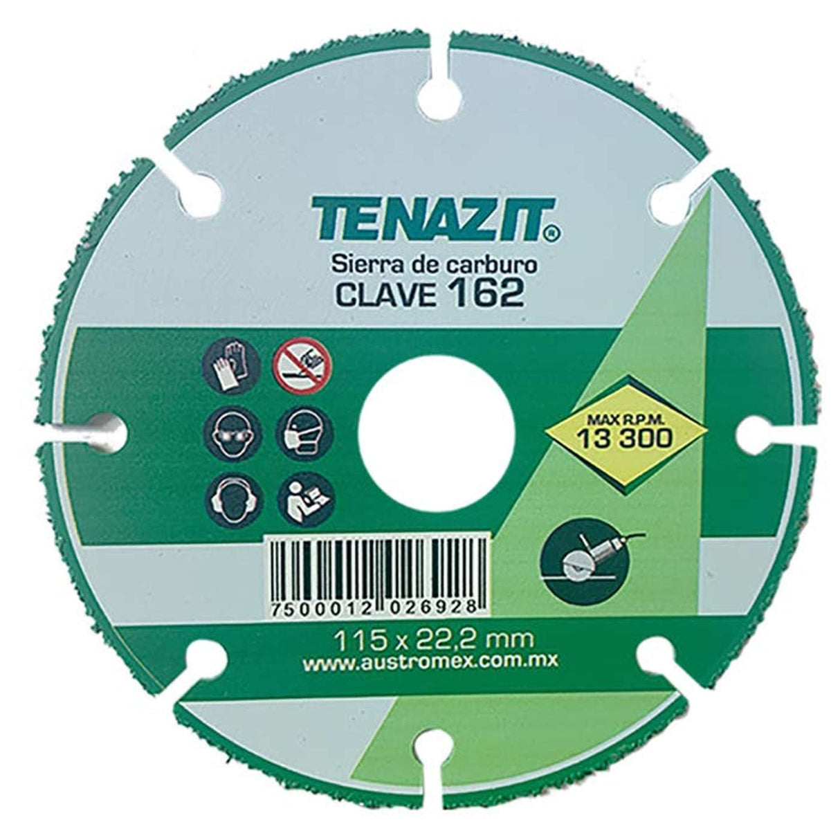 Disco Sierra de tipo SMI40, 4-1/2 pulg X 1 A 5/8 pulg Tenazit