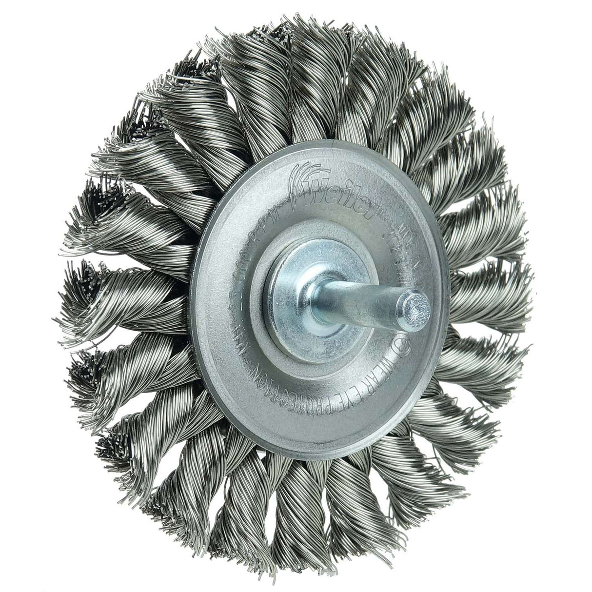 3-1/4" Cepillo Circular de Alambre Trenzado con Vástago, .014" Inox. (STM-3) Weiler