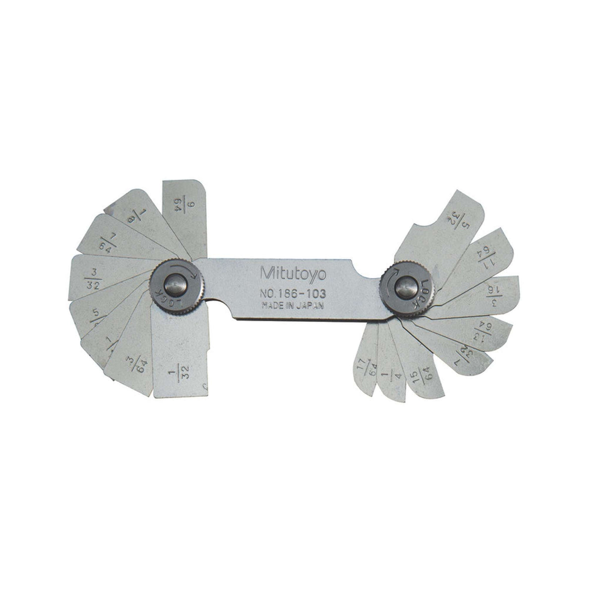 Calibrador de radios 1/32-17/64 pulg, 16 Pares Mitutoyo