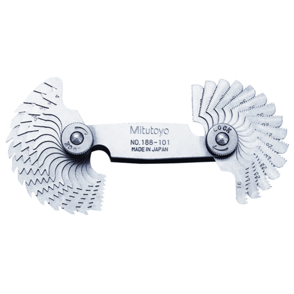 Calibre de paso para roscas Whitworth 55°, 4-42TPI, 30 hojas