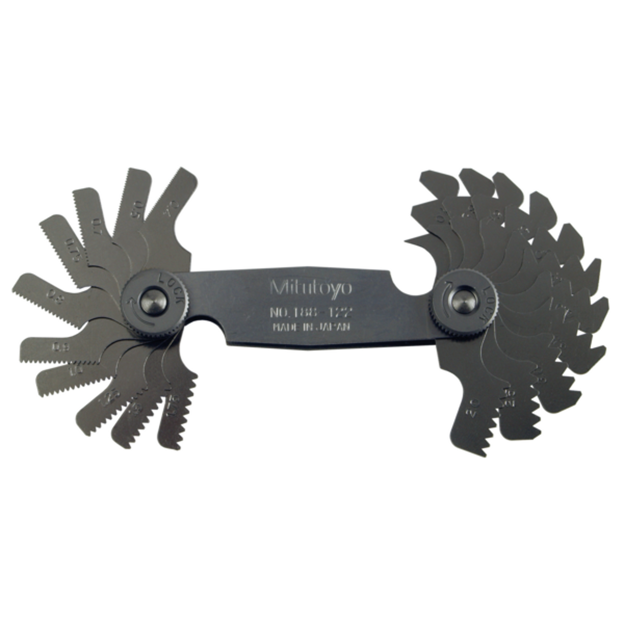 Calibre de paso para roscas mm 60°, 0,4-7mm, 21 hojas Mitutoyo