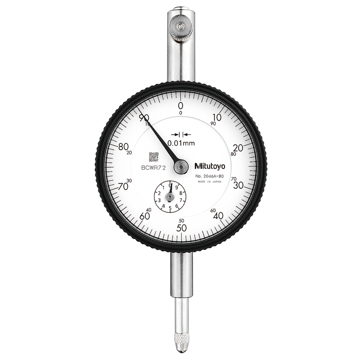 Indicador de carátula, tapa con oreja, Tipo ISO tipo de retención de pico, 10mm, 0,01mm