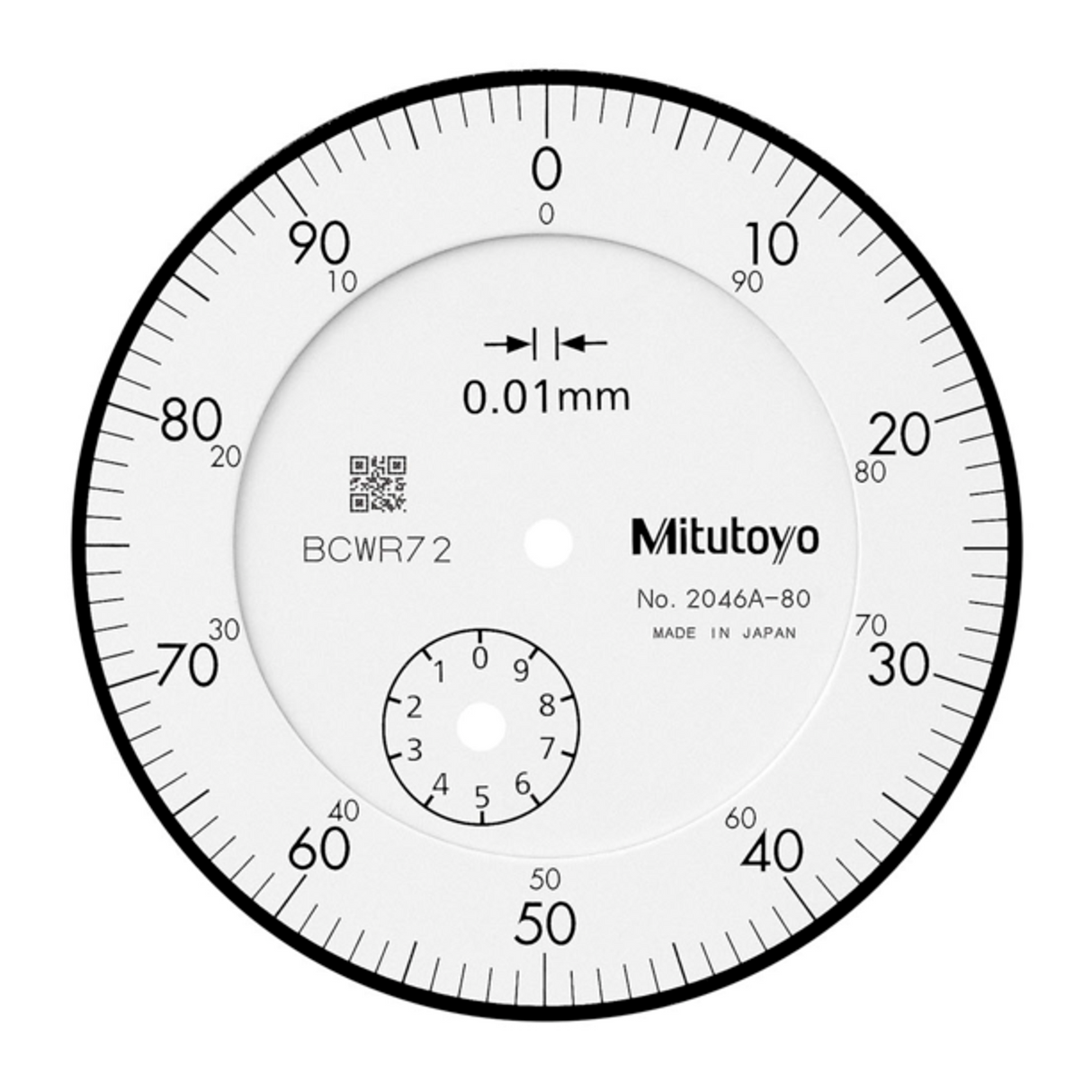 Indicador de carátula, tapa con oreja, Tipo ISO tipo de retención de pico, 10mm, 0,01mm Mitutoyo