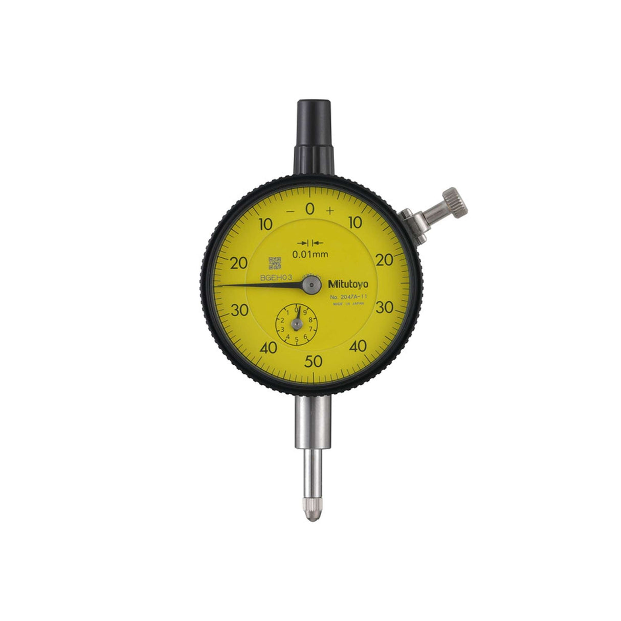 Indicador de carátula, tapa plana, Tipo ANSI/AGD cojinete enjoyado, 10mm, 0,01mm Mitutoyo