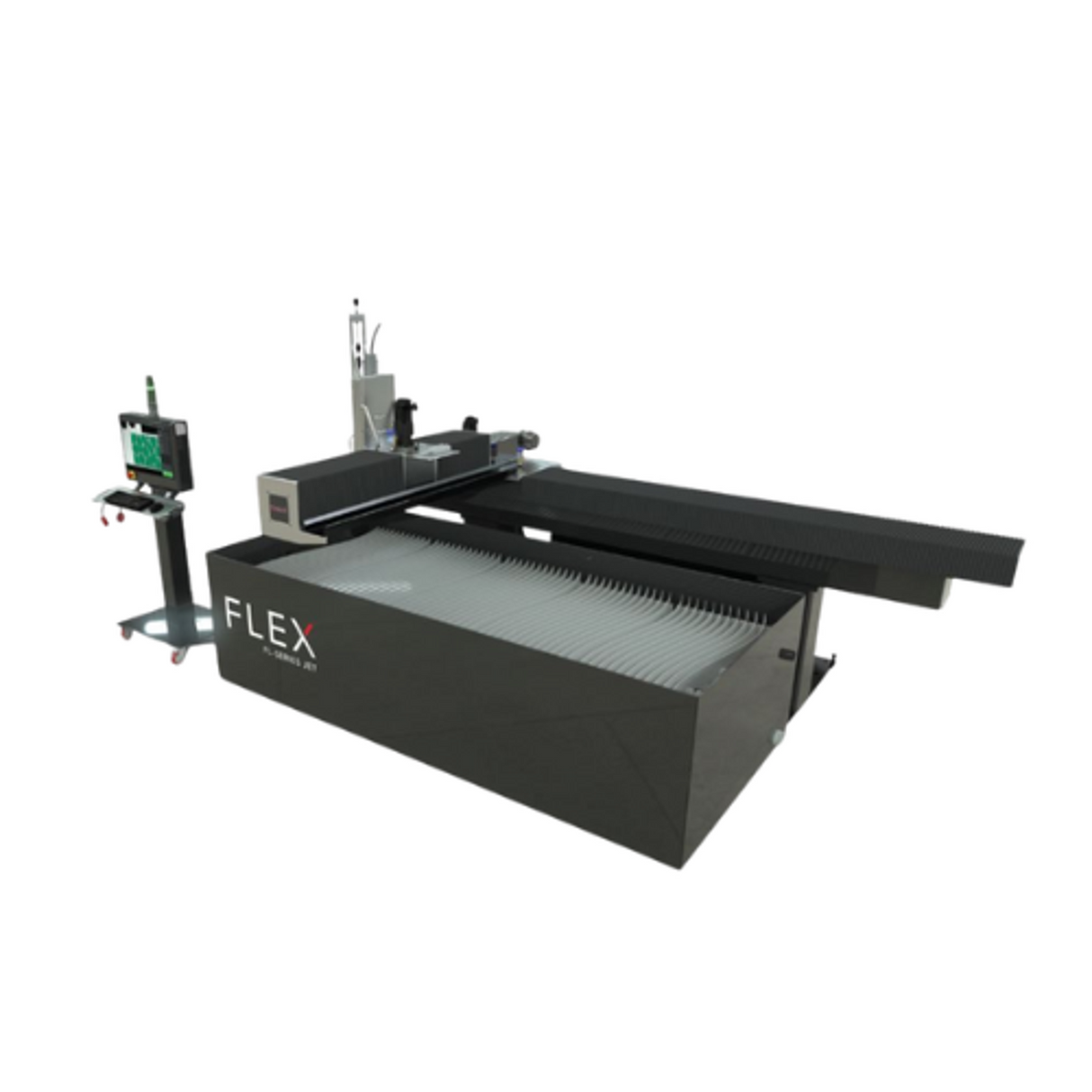 Máquina de corte por agua WATER JET serie FL, modelo FL1004, con bomba de alta presión de 50 hp trifásica a 220V 60Hz. Flex Jet