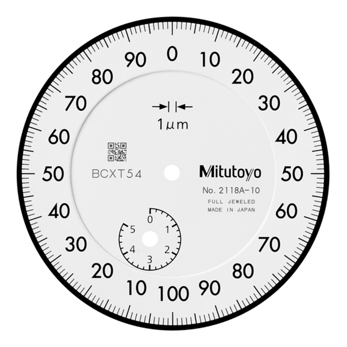 Indicador de carátula, tapa con oreja, Tipo ISO cojinete enjoyado, 5mm, 0,001mm Mitutoyo