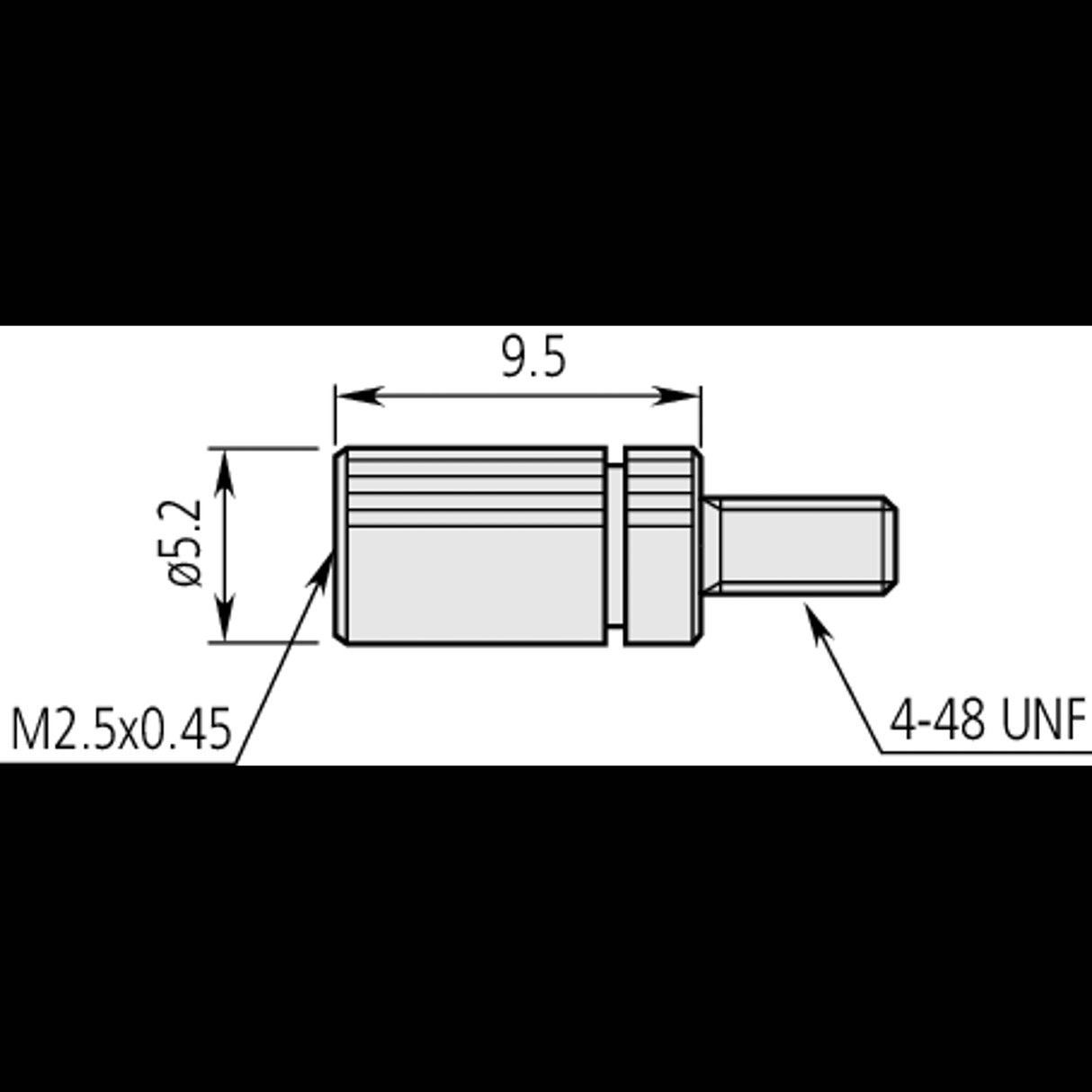 Barra de extensión para indicador 4-48 UNF a M2,5x0,45 Mitutoyo