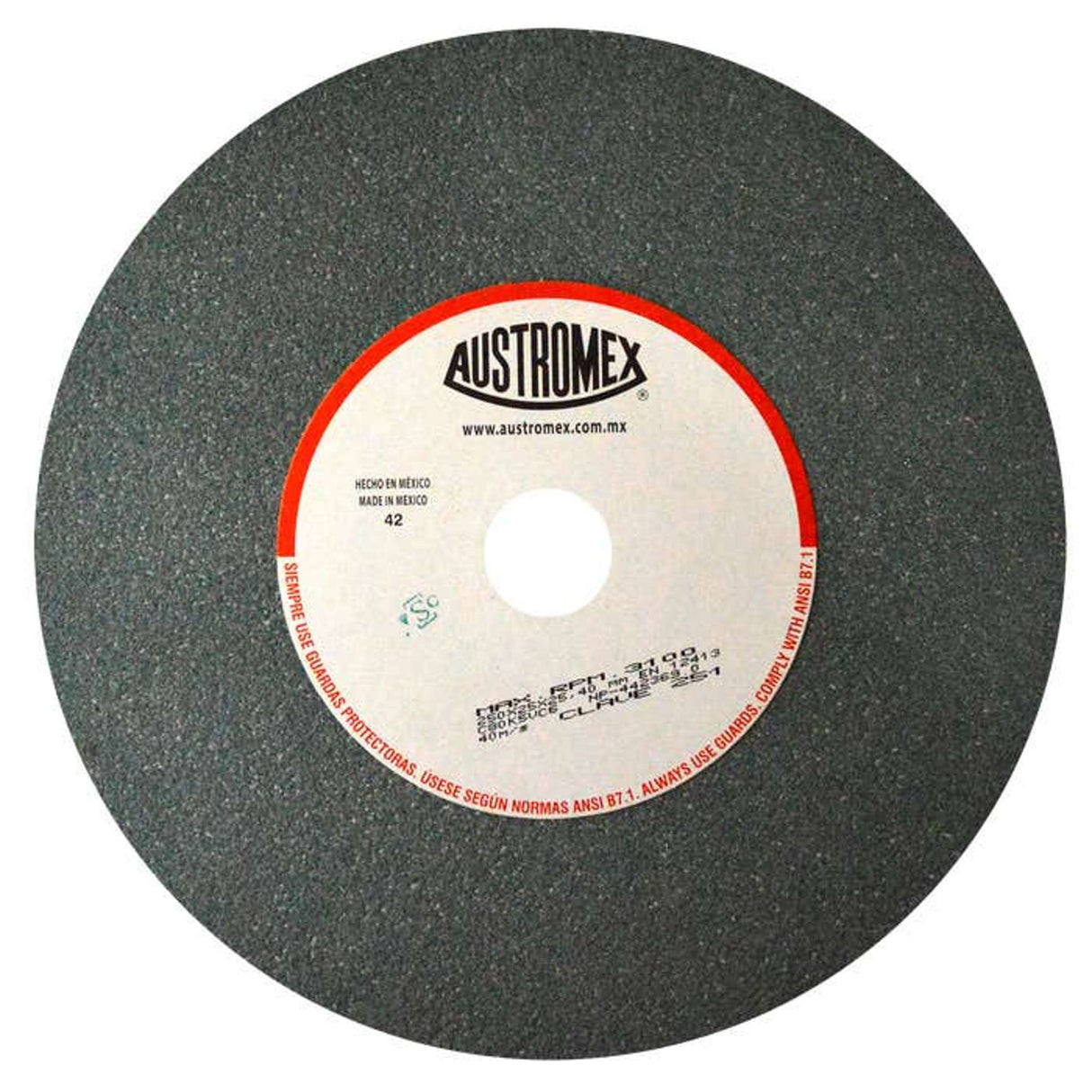 Rueda abrasiva para rectificado de tipo 1, 10 pulg X 1 pulg X 1 pulg de grano 80