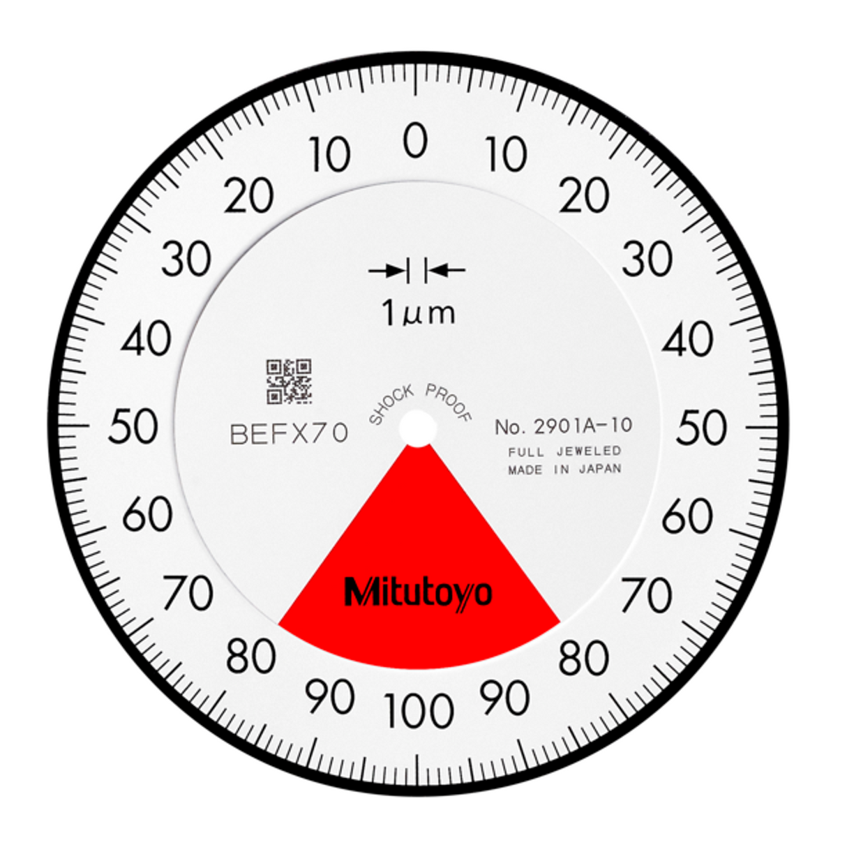 Indicador de carátula, tapa plana, Tipo ISO una revolución, cojinete enjoyado, a prueba de golpes, 0,16mm, 0,001mm Mitutoyo