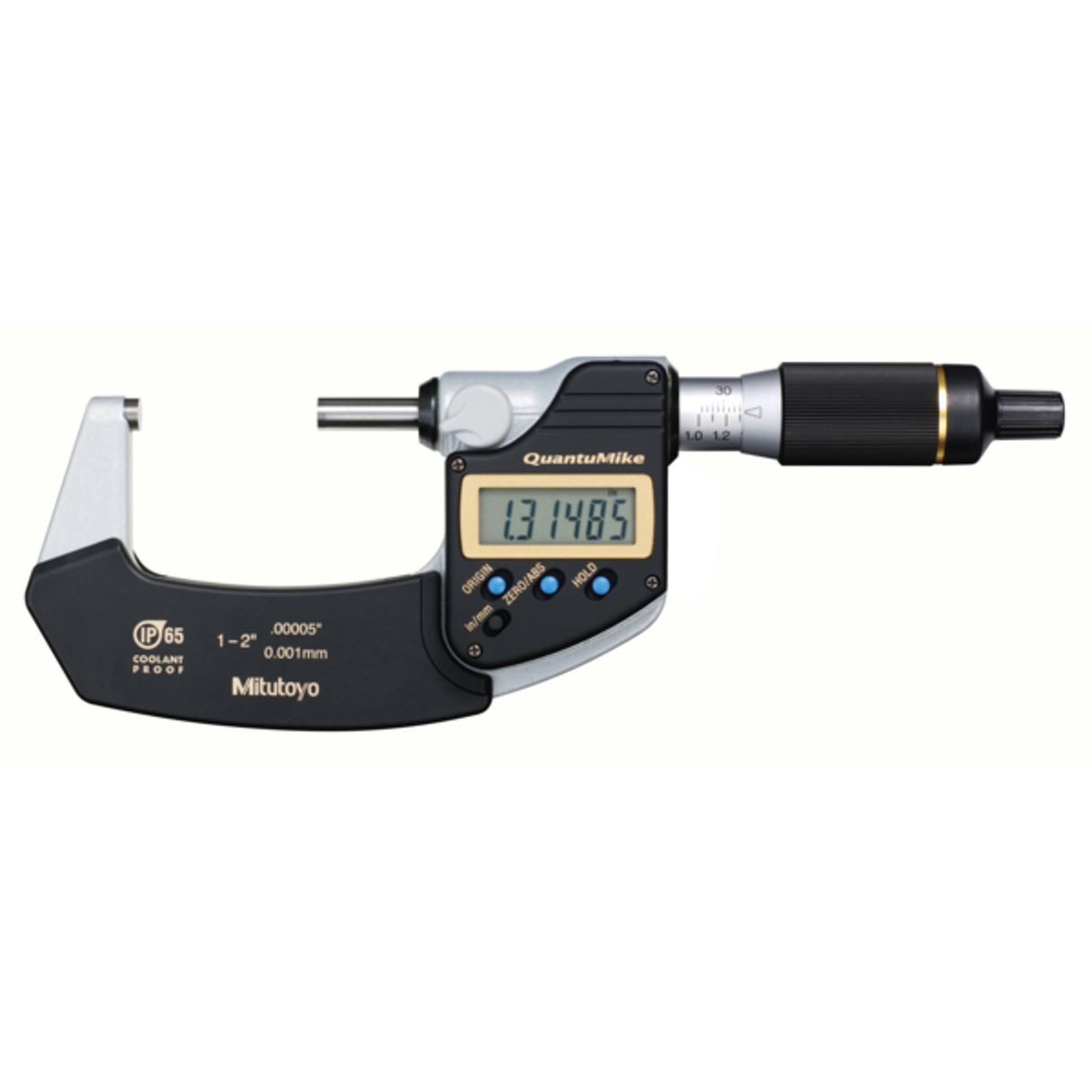 Micrómetro digital QuantuMike IP65 pulg/mm, 1-2 pulg,sin salida Mitutoyo