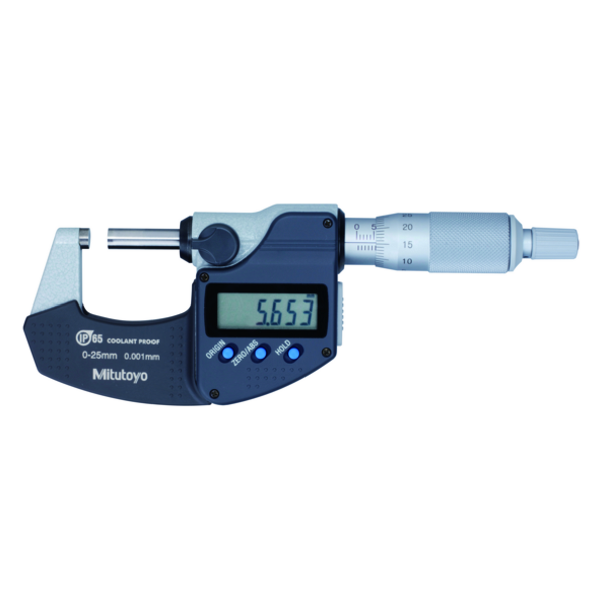 Micrómetro Digital para Exteriores A Prueba de Refrigerantes, Intervalo de 0-25 mm, Fuerza de Medición de 5 a 10 N, Con Salida de Datos Mitutoyo