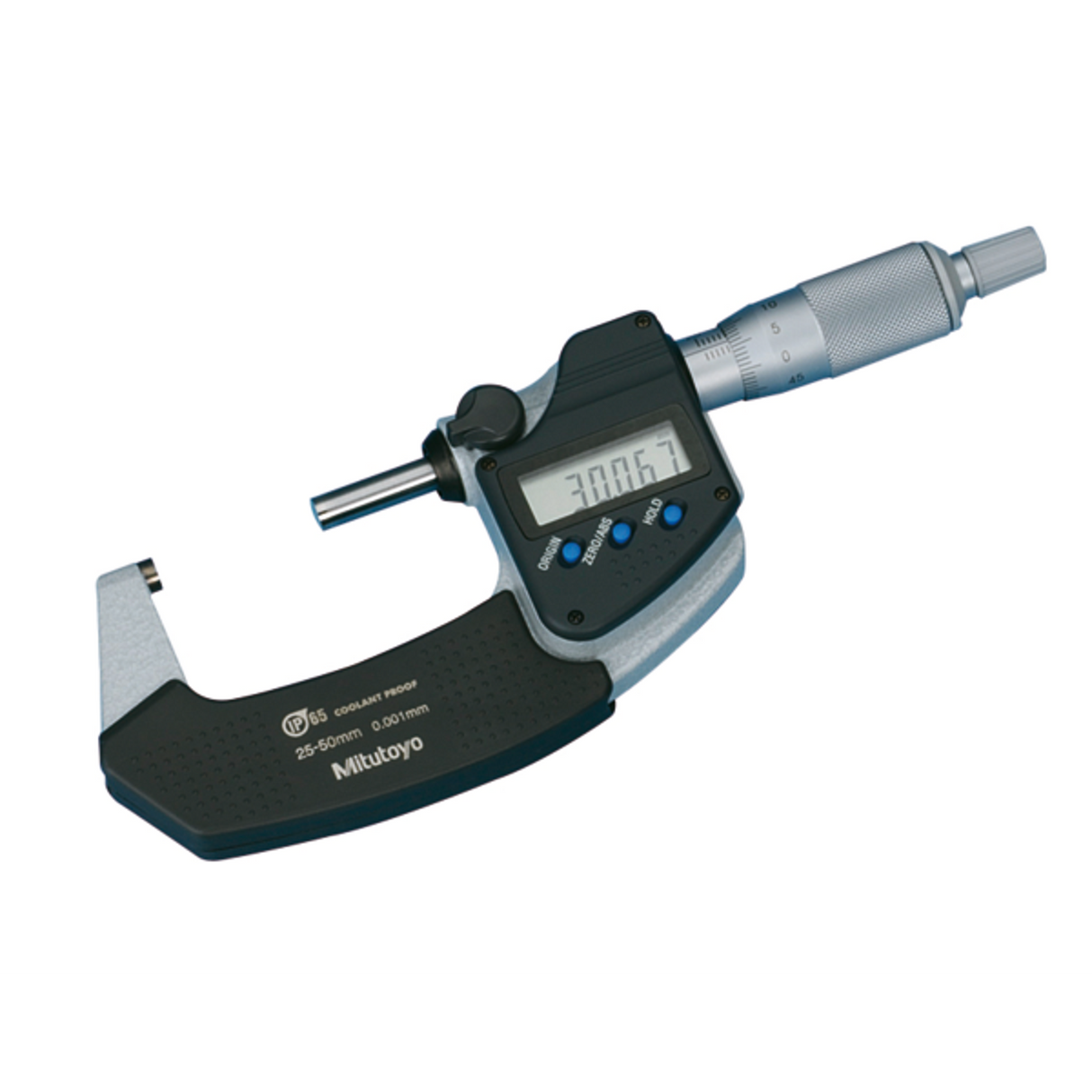 Micrómetro Digital para Exteriores Con Protección IP65 de 25-50 mm, Fuerza de Medición de 5 a 10 N, Sin Salida de Datos