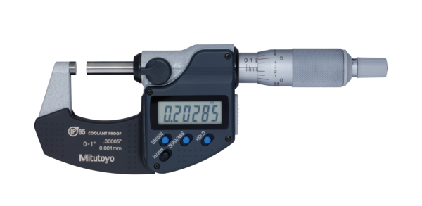 Micrómetro digital IP65, pulg/mm 0-1 pulg, con salida - Herramental