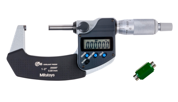 Micrómetro Digital para Exteriores Con Protección IP65 de 1-2 pulg, Fuerza de Medición de 5 a 10 N, Sin Salida de Datos - Herramental