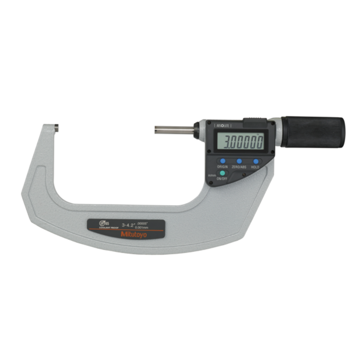Micrómetro Digital para Exteriores Quickmike, Intervalo de 3-4.2 pulg, Fuerza de Medición de 5 a 12 N, Con Salida de Datos Mitutoyo