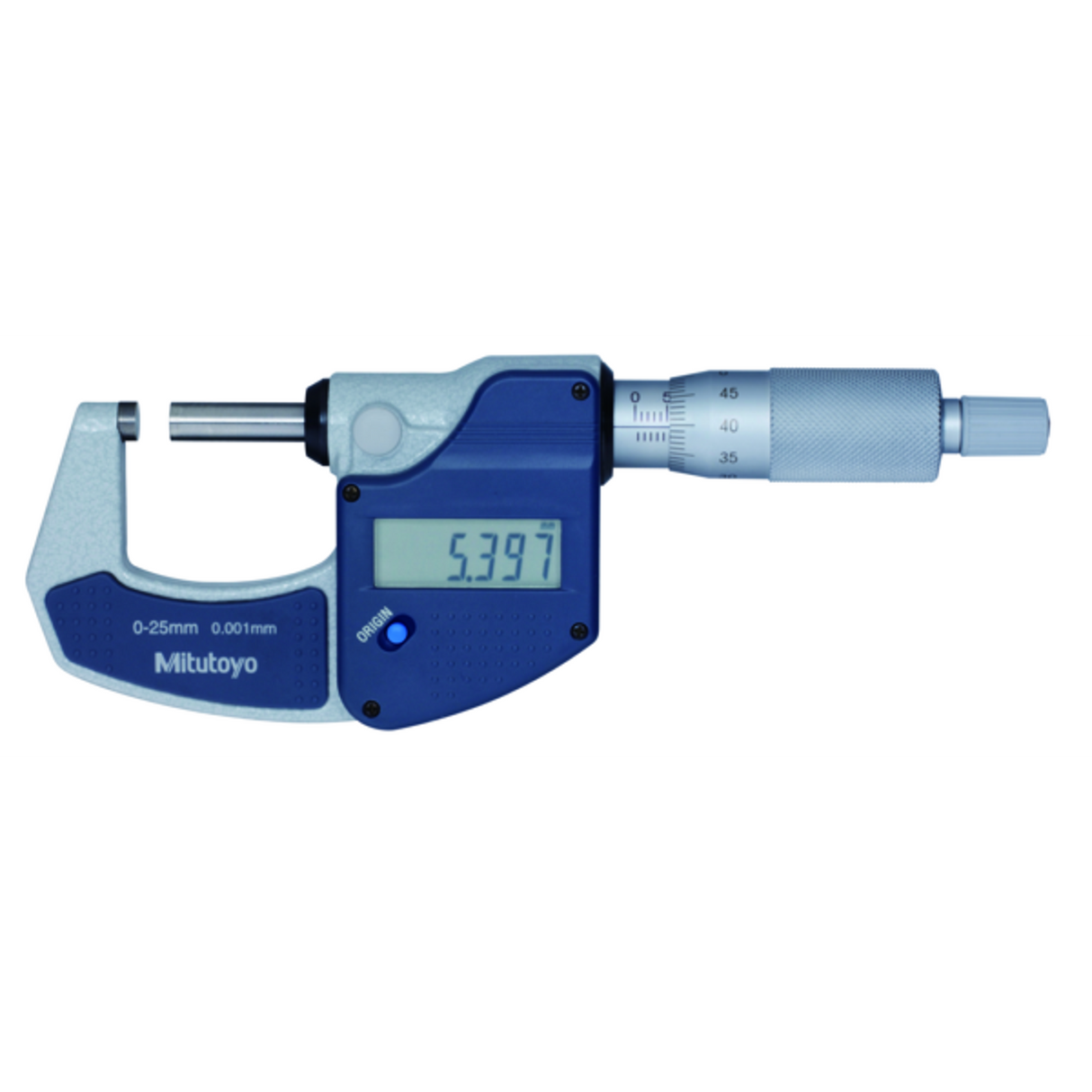 Micrómetro Digital para Exteriores Digimatic de 0-25 mm, Fuerza de Medición de 5 a 10 N, Sin Salida de Datos Mitutoyo