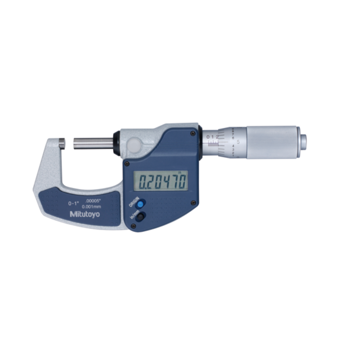 Micrómetro Digital para Exteriores Digimatic de 0-1 pulg, Fuerza de Medición de 5 a 10 N, Sin Salida de Datos Mitutoyo