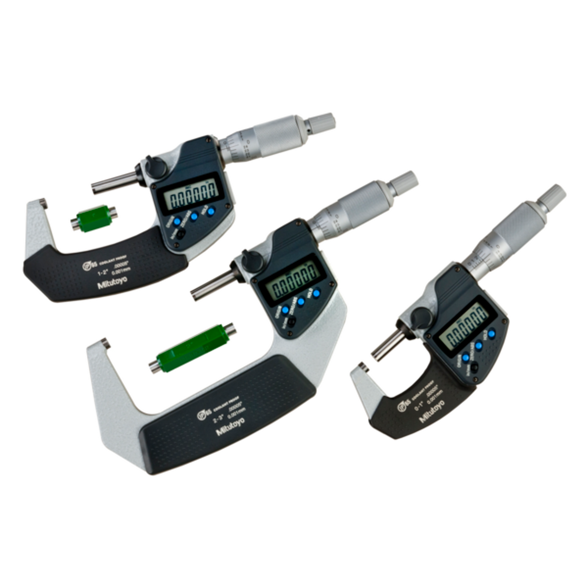 Micrómetro Digimatic IP65 mm 0-3 pulg pulg/mm, 0-3 pulg (3 piezas) Mitutoyo