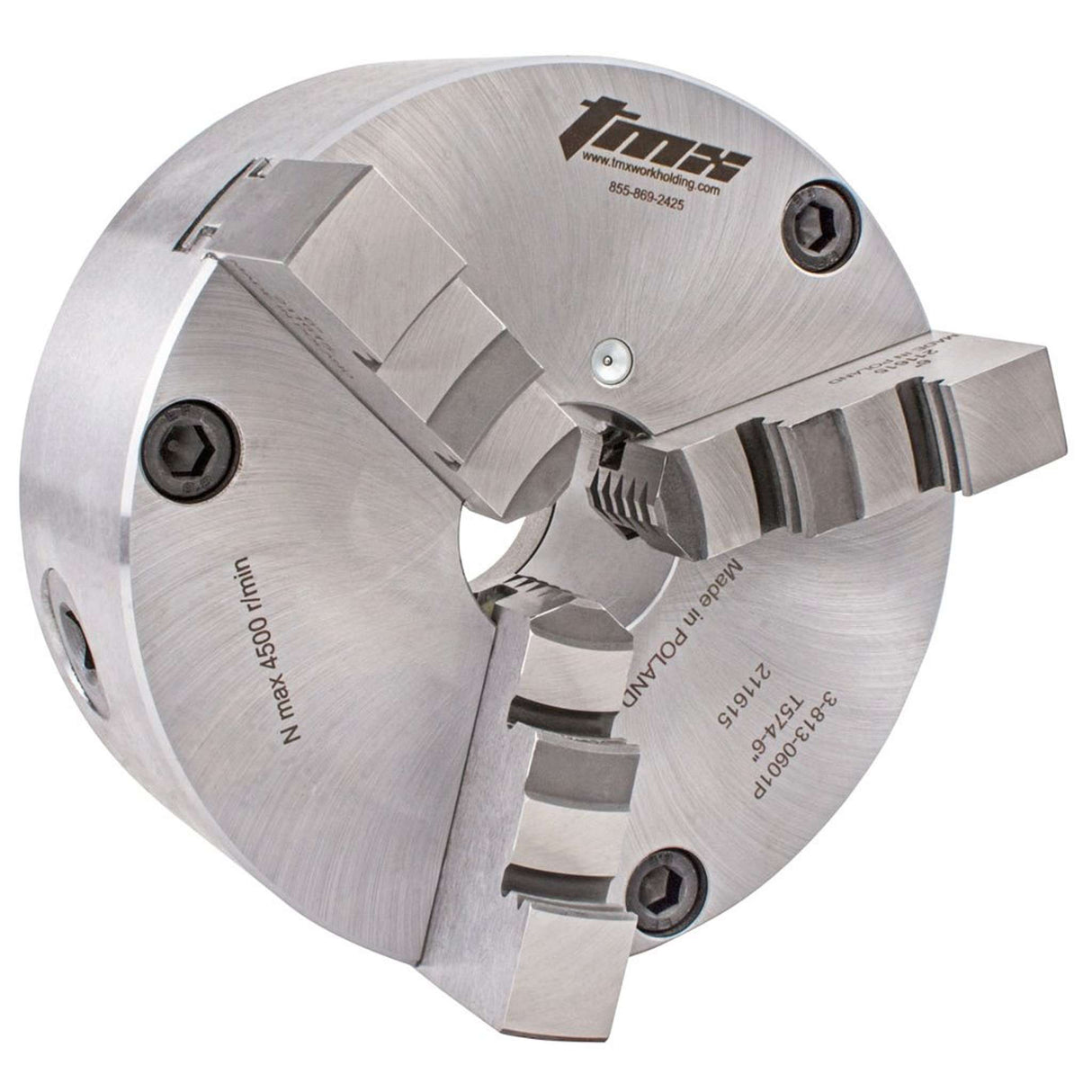 Chuck universal 12", 3 mordazas, respaldo plano