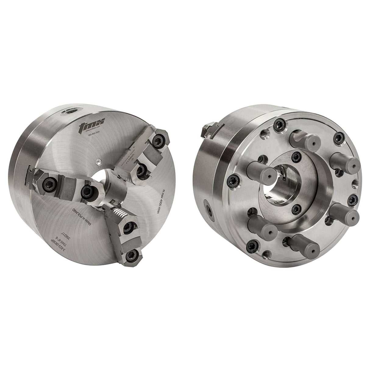 Chuck universal de precision 8", 3 mordazas montaje directo d1-4