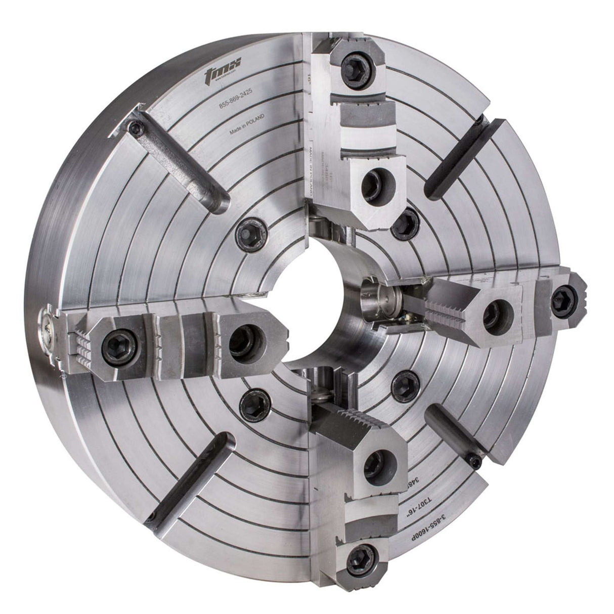 Chuck independiente 12", 4 mordazas respaldo plano