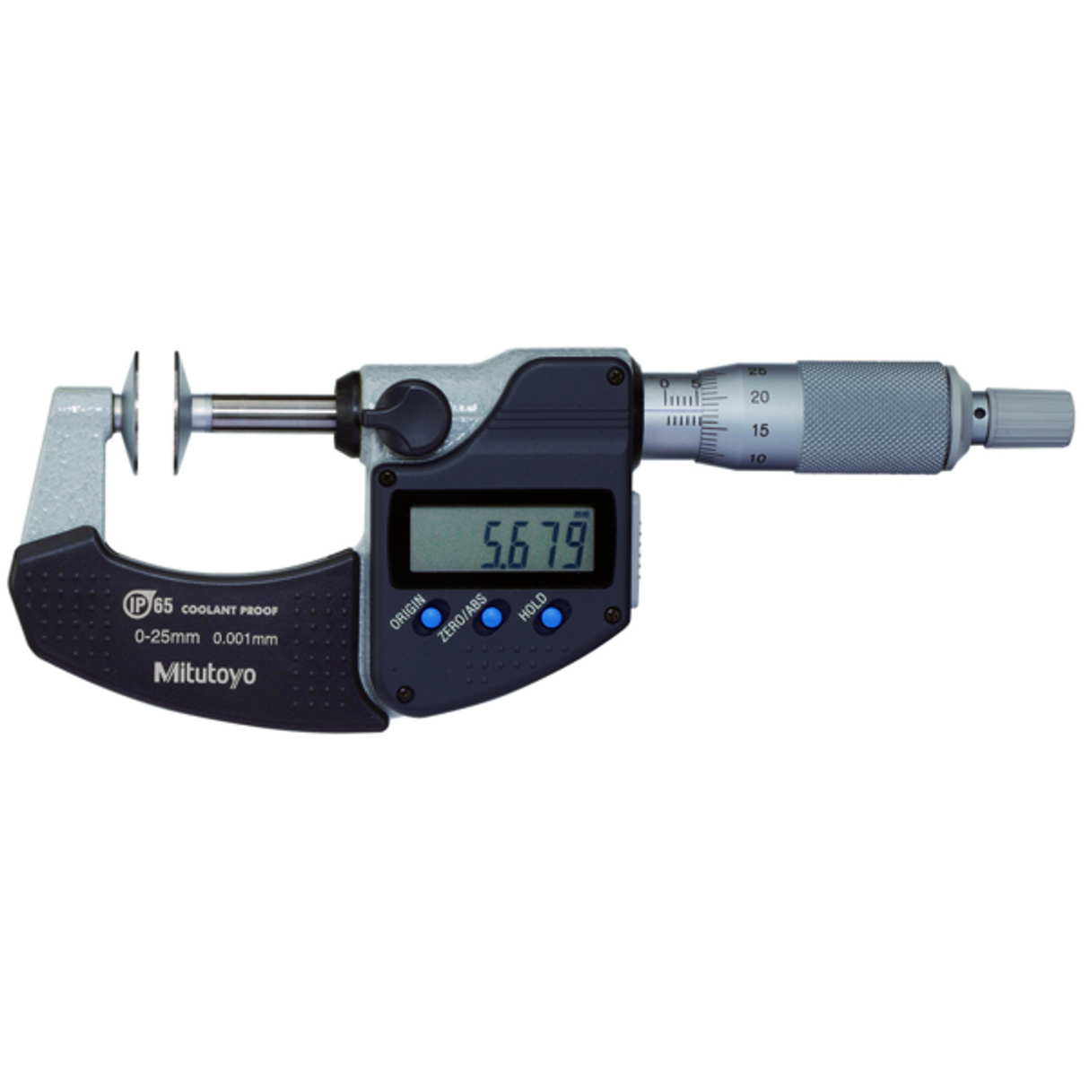 Micrómetros Digimatic de Discos IP65 pulg/mm, 3-4 pulg, Disco=20mm Mitutoyo