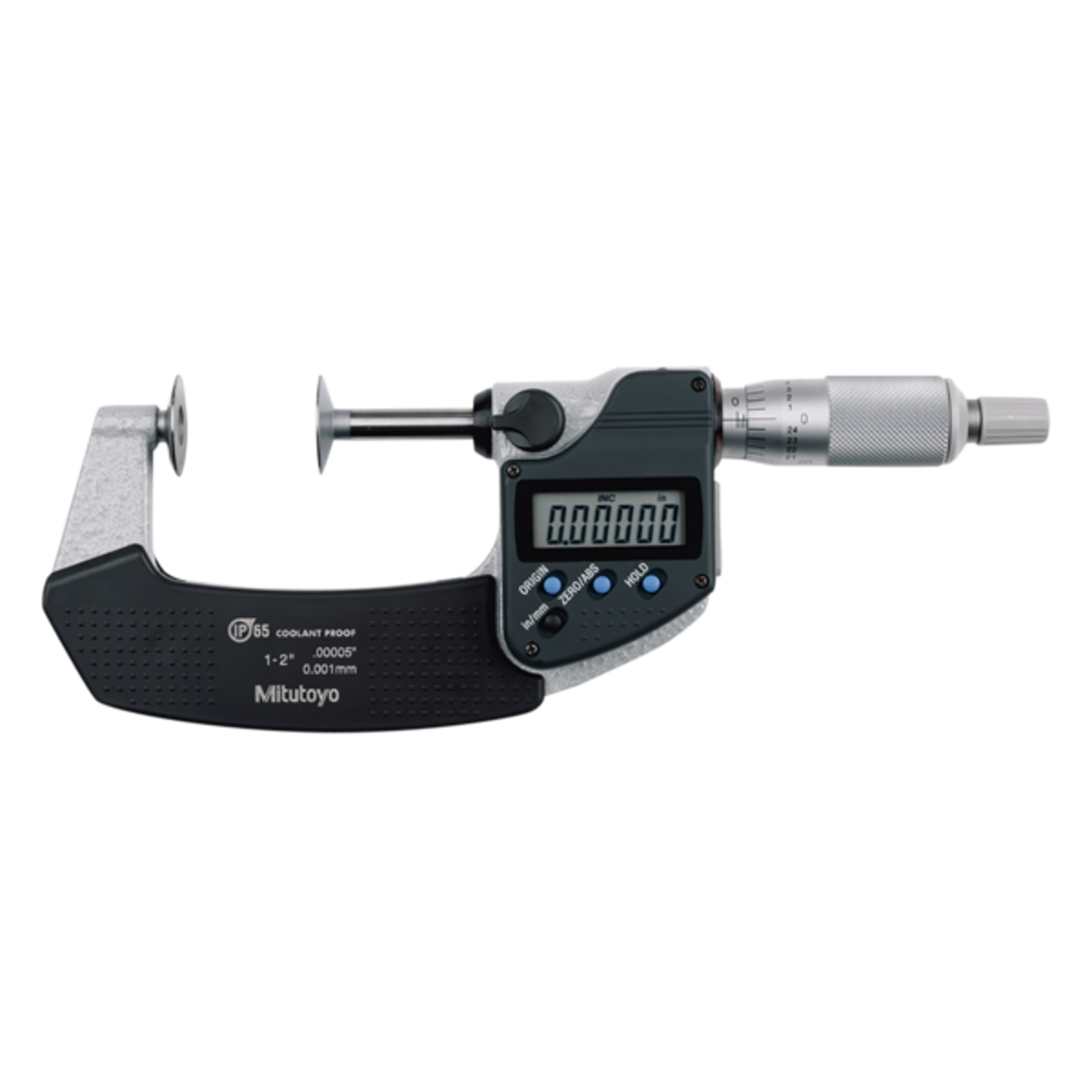 Micrómetros Digimatic de Discos IP65 pulg/mm, 1-2 pulg, Disco=20mm