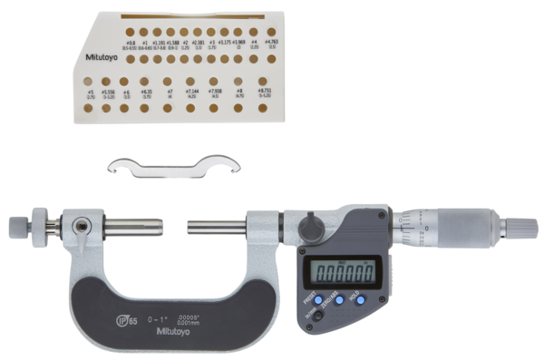 Micrómetros Digimatic para Dientes de Engranes IP65 pulg/mm, 0-1 pulg - Herramental