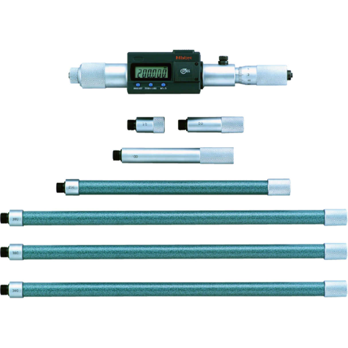 Micrómetro Digital de interiores tipo tubular (varilla) Pulg/mm, 8-60 pulg, IP65, incluye 7 varillas
