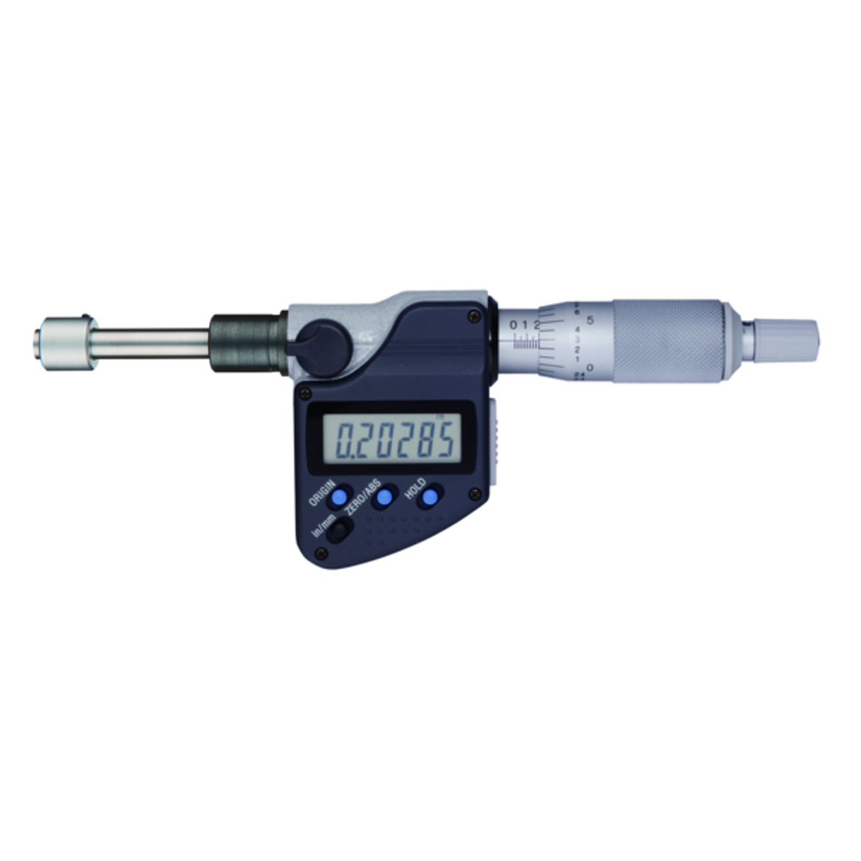 Cabeza Micrométrica Digital 0-1 pulg, Vástago Liso Plana, Diám. Vastago 0.5 pulg Mitutoyo