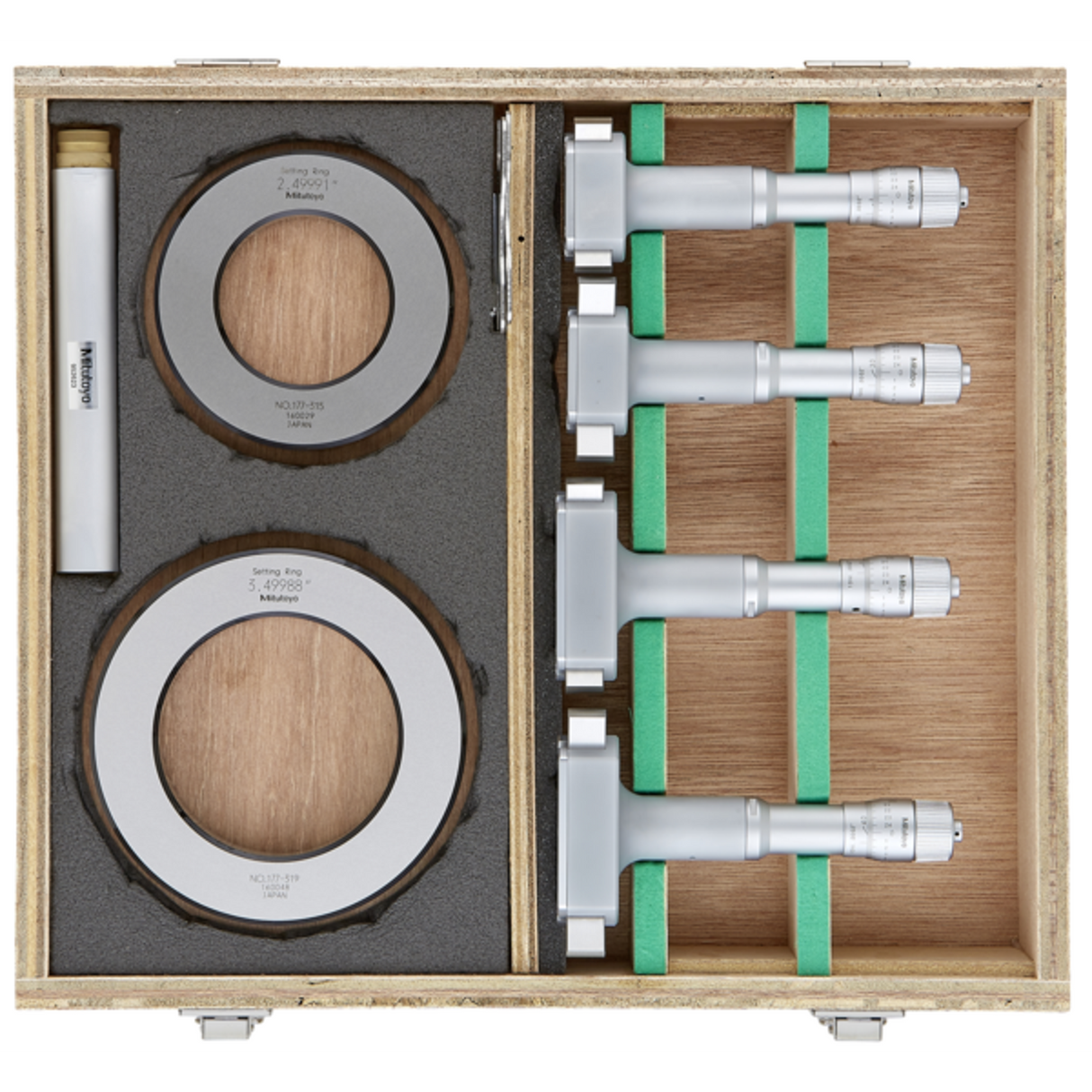 Juego Holtest de micrómetro interno de 3 puntas internas 2-4 pulg (4 piezas), Juego económico