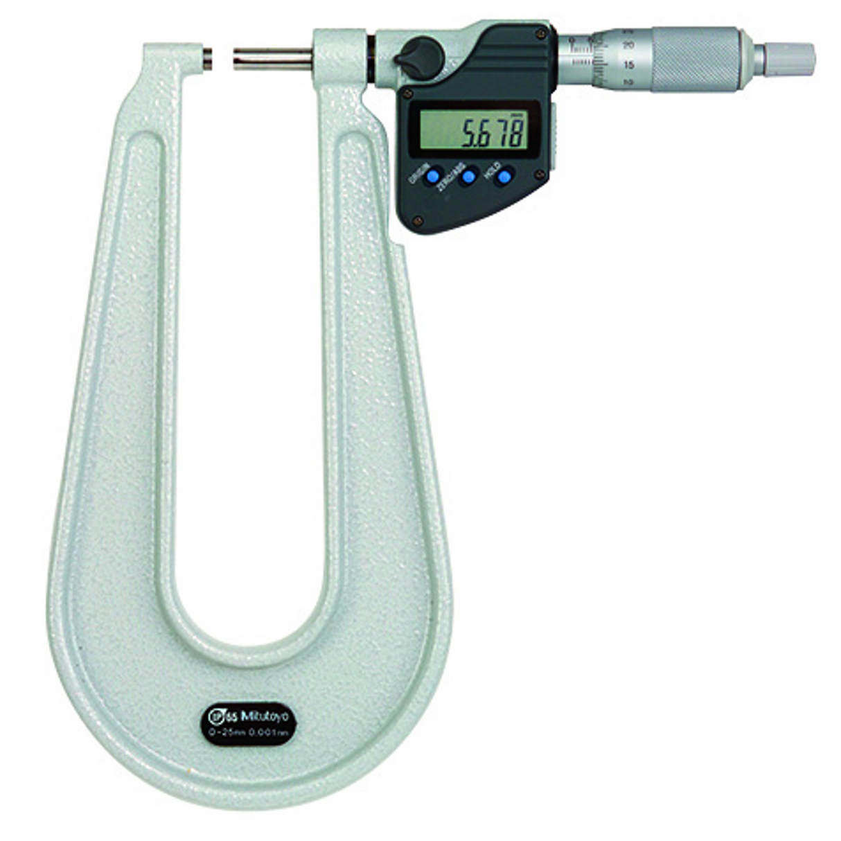 Micrómetros Digimatic para láminas metálicas IP65 0-25mm, Plano Tope /husillo Mitutoyo