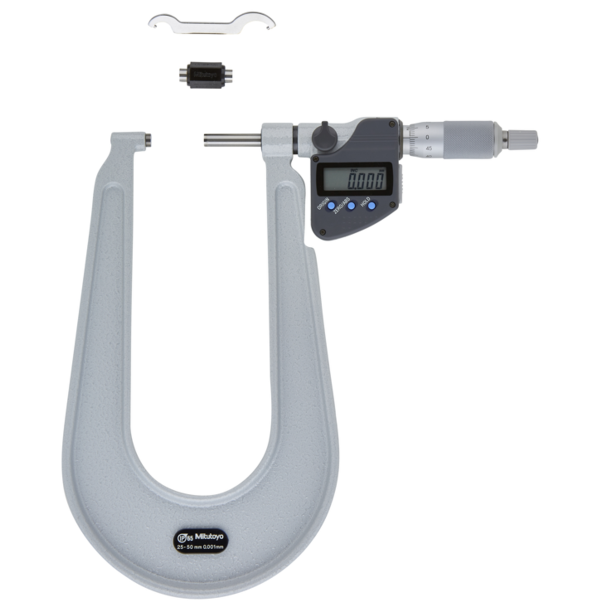 Micrómetros Digimatic para láminas metálicas IP65 25-50mm, Plano tope/husillo Mitutoyo