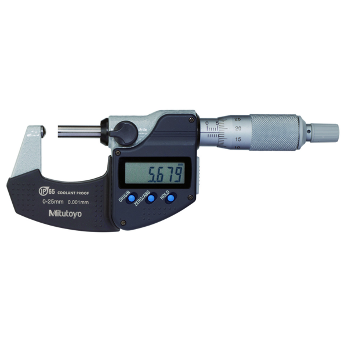 Micrómetro de tubo digital Tope esférico pulg/mm, 0-1 pulg, IP65