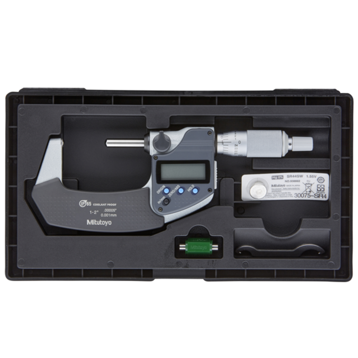 Micrómetro Digimatic para tubos esférico Tope /husillo pulg/mm, 1-2 pulg, IP65 Mitutoyo