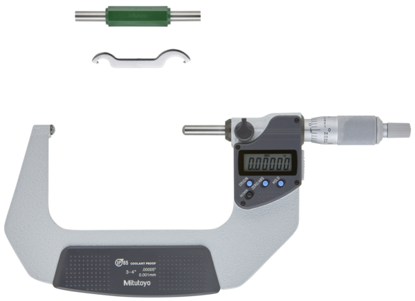 Micrómetro Digimatic para tubos  esférico  Tope /husillo pulg/mm, 3-4 pulg, IP65 - Herramental